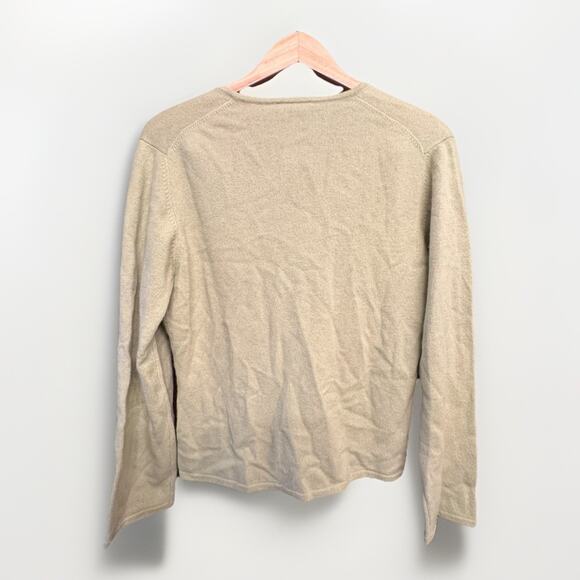 Ann Taylor Cashmere Sweater XL GreenV-Neck Soft Knit Preppy Winter NWT - Picture 3 of 4